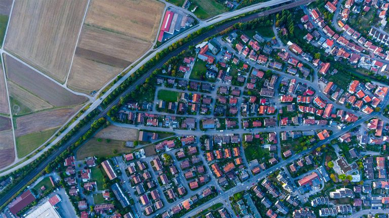 Above shot of neighborhood