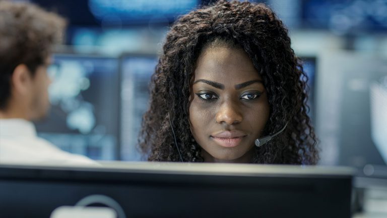 Woman working at computer