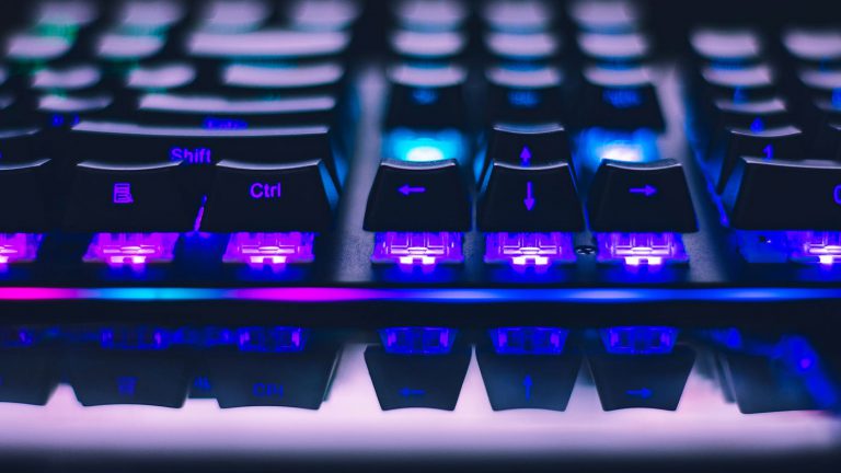 multi-colored keyboard lights