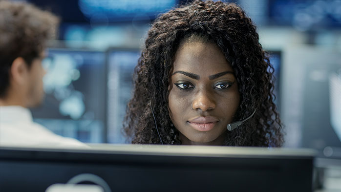 Woman working at computer