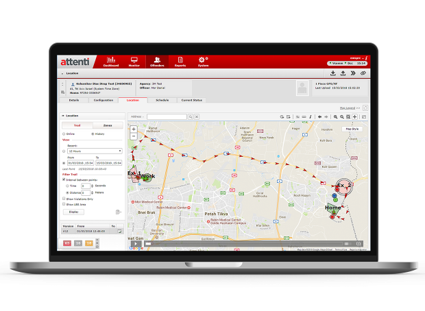 laptop with attenti offenders map